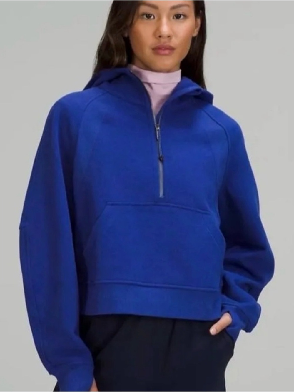 Lululemon Blue Half Zip Scuba Hoodie